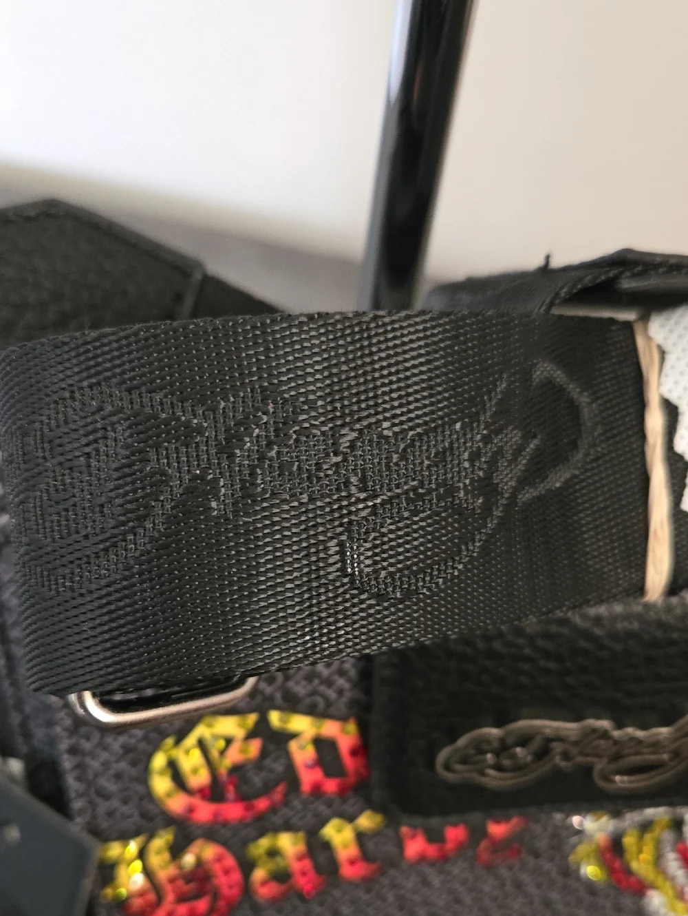 Ed Hardy Black Crossbody Wallet with Yellow & Red Tiger Graphic